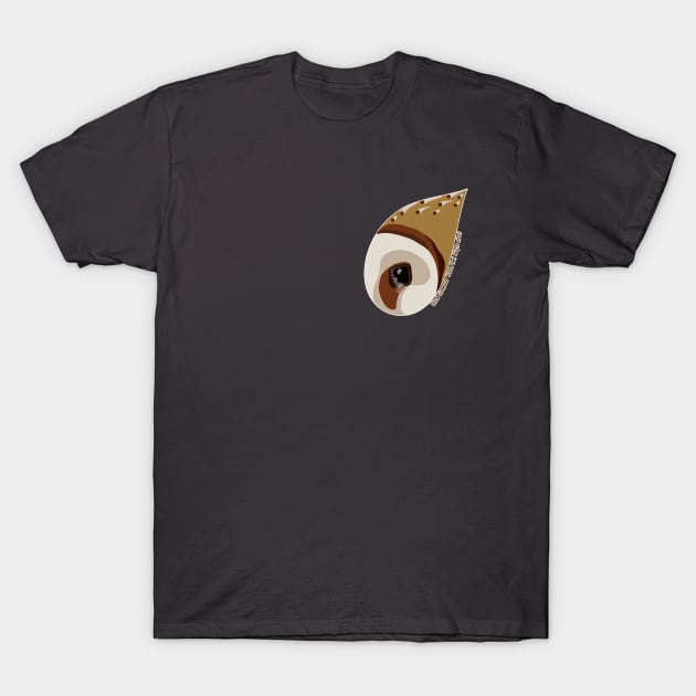 Barn Owl (Small Text) T-Shirt by BirdGlamour